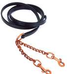 English Leather Lead And Chain 1/2" (Leather Lead With Twin Chain)