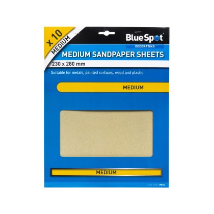 10pce Medium Sandpaper Sheets