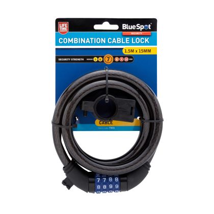 1.5m x 15mm Combination Cable Lock