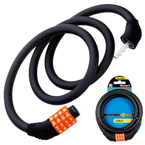 Blue Spot Tools 1m x 12mm Combination Cable Lock