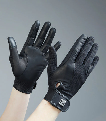 Bordoni Leather Mesh Riding Gloves