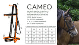 Cameo Hunt Bridle with Plaited & Plain Browbands