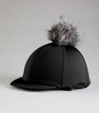 Jersey Hat Silk with Faux Fur Pom Pom