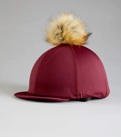 Jersey Hat Silk with Faux Fur Pom Pom