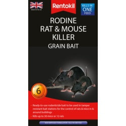 Rodine Rat & Mouse Killer Grain Bait - 6 Sachets