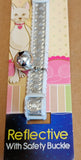 Reflective Gloss Cat Collar Silver with HEARTS