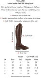 Vallardi Ladies Leather Field Tall Riding Boot UK 4 WIDE BROWN