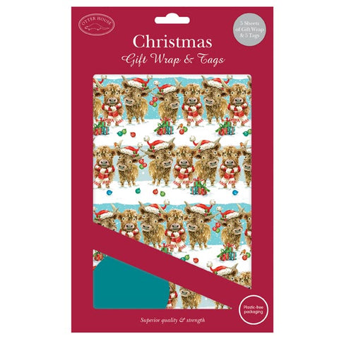 Christmas Wrap - Highland Cows