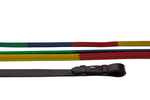 Multi Coloured Rubber Covered Reins